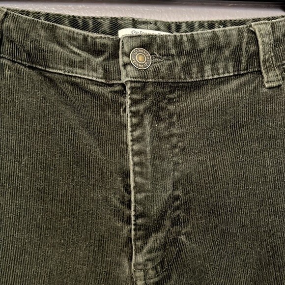 St. John's Bay Straight Leg Stretch Women's Olive Green Corduroy Pants Size 10 - Picture 6 of 16